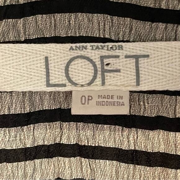 LOFT Black & Metallic Champagne Striped Linen Party Event Jacket NWOT Size 0P - Picture 9 of 12